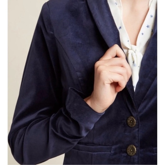 ModCloth Velvet Navy Blazer - Picture 9 of 10